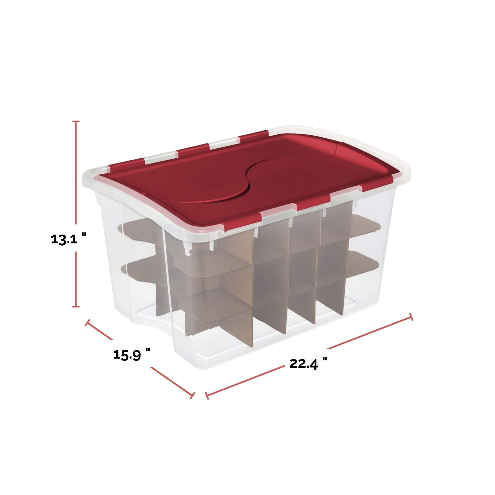 Transparent Ornament Storage Box with Flip-top Lid, 45-L W3U3 - product image 3