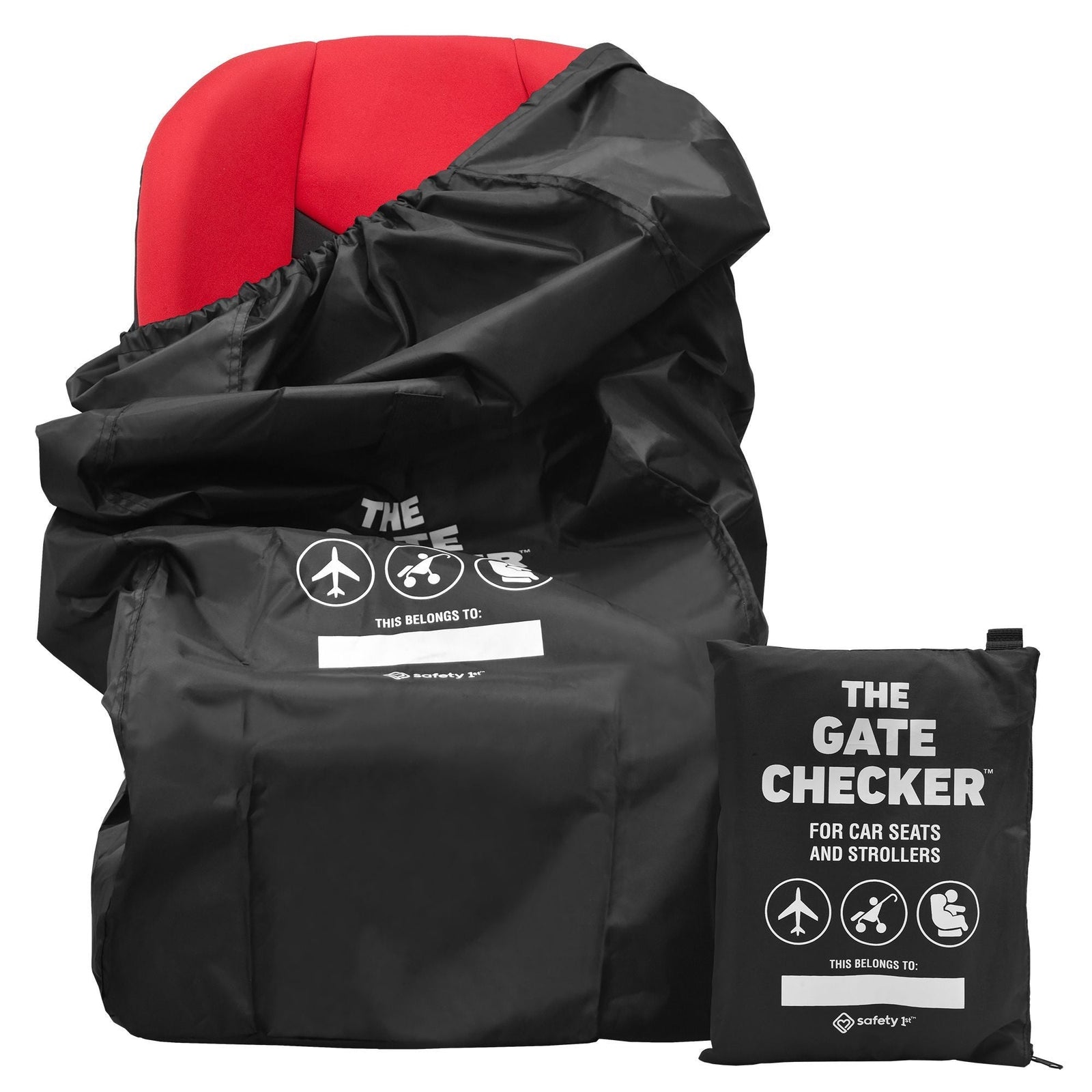 Stroller Gate Heavy-Duty Black Checker Travel Bag with Pouch E8I1 - product image 1