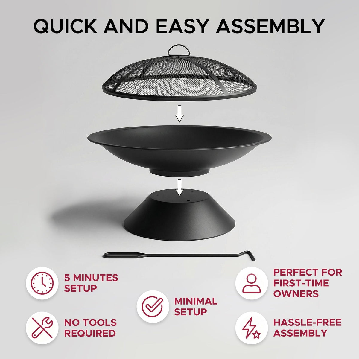 Genesee Round Fire Pit, Black G0V8 - product image 3