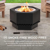 Hexagonal Low Smoke Stainless Steel Fire Pit, 26-in W8R5 - product image 5