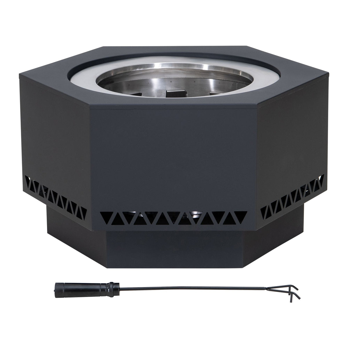 Lawrence Hexagonal Low Smoke Firepit, 28-in G6I9 - product image 1