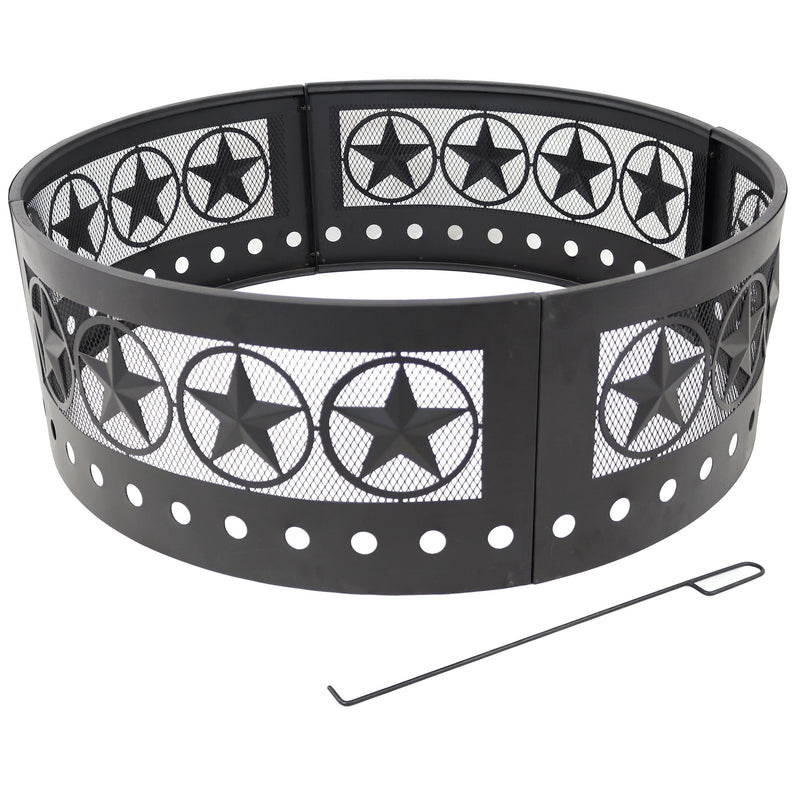 Décor Heavy-Duty Steel Cut Out Campfire Ring, 36-in Q5M2