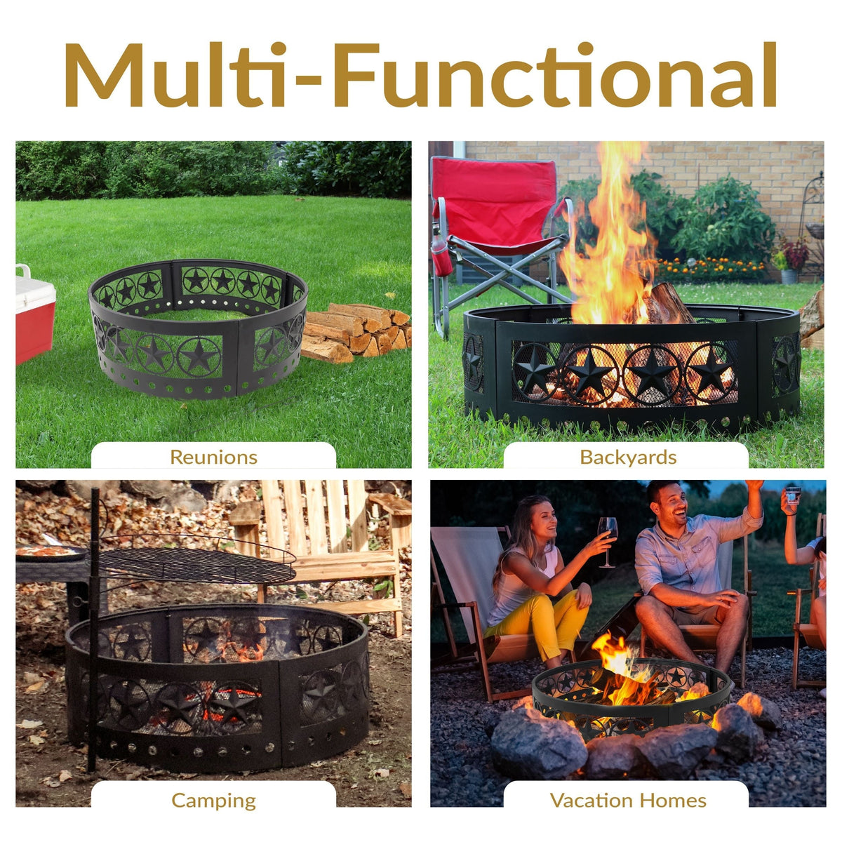 Décor Heavy-Duty Steel Cut Out Campfire Ring, 36-in Q5M2 - product image 4