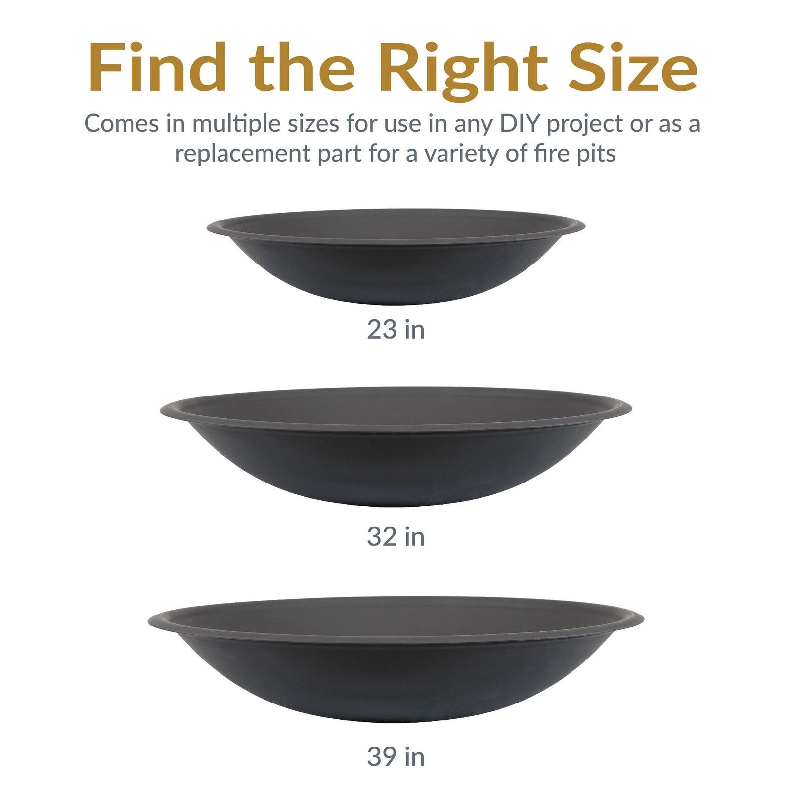 Decor Replacement Fire Pit Bowl, Black, 32-in K6Y6 - product image 6