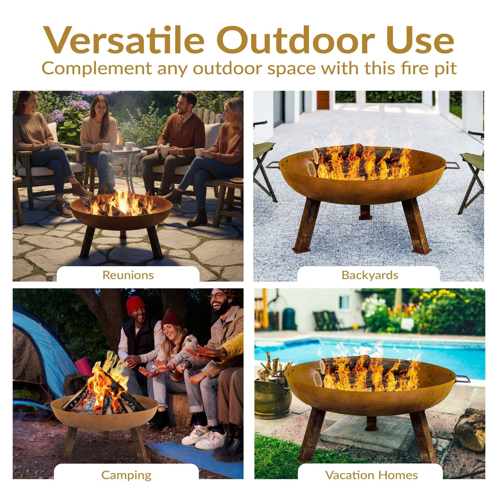 Decor Rustic Cast Iron Fire Bowl, 30-in A7S3 - product image 3