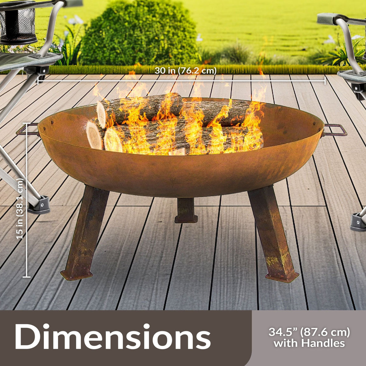 Decor Rustic Cast Iron Fire Bowl, 30-in A7S3 - product image 7