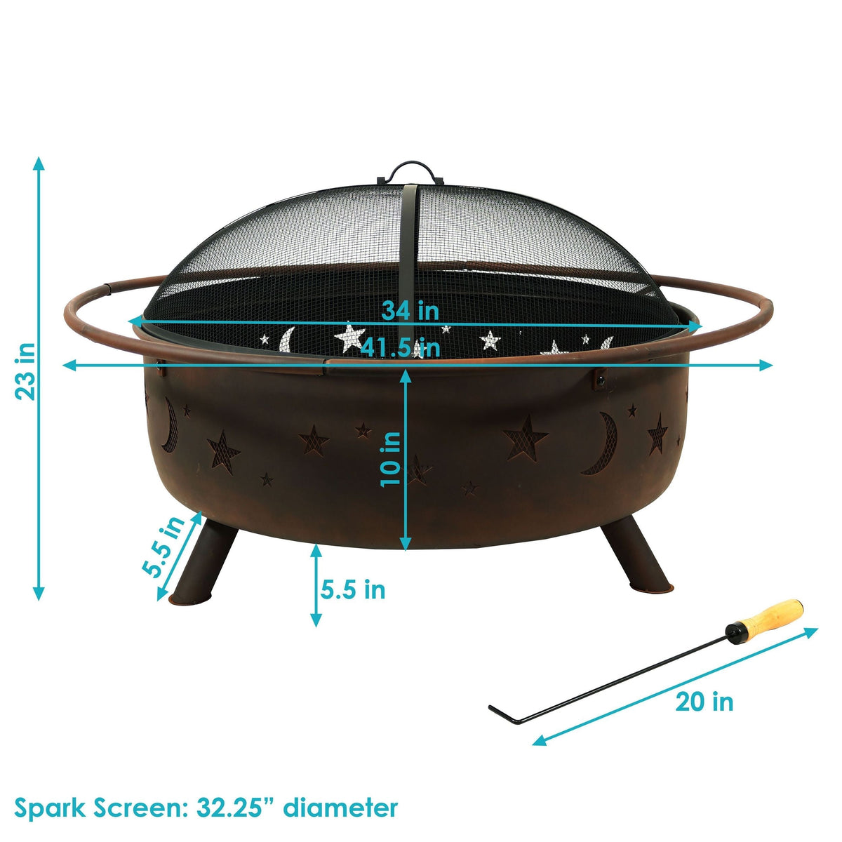Décor Steel Cosmic Fire Pit, Extra-Large, 42-in J1D1 - product image 5