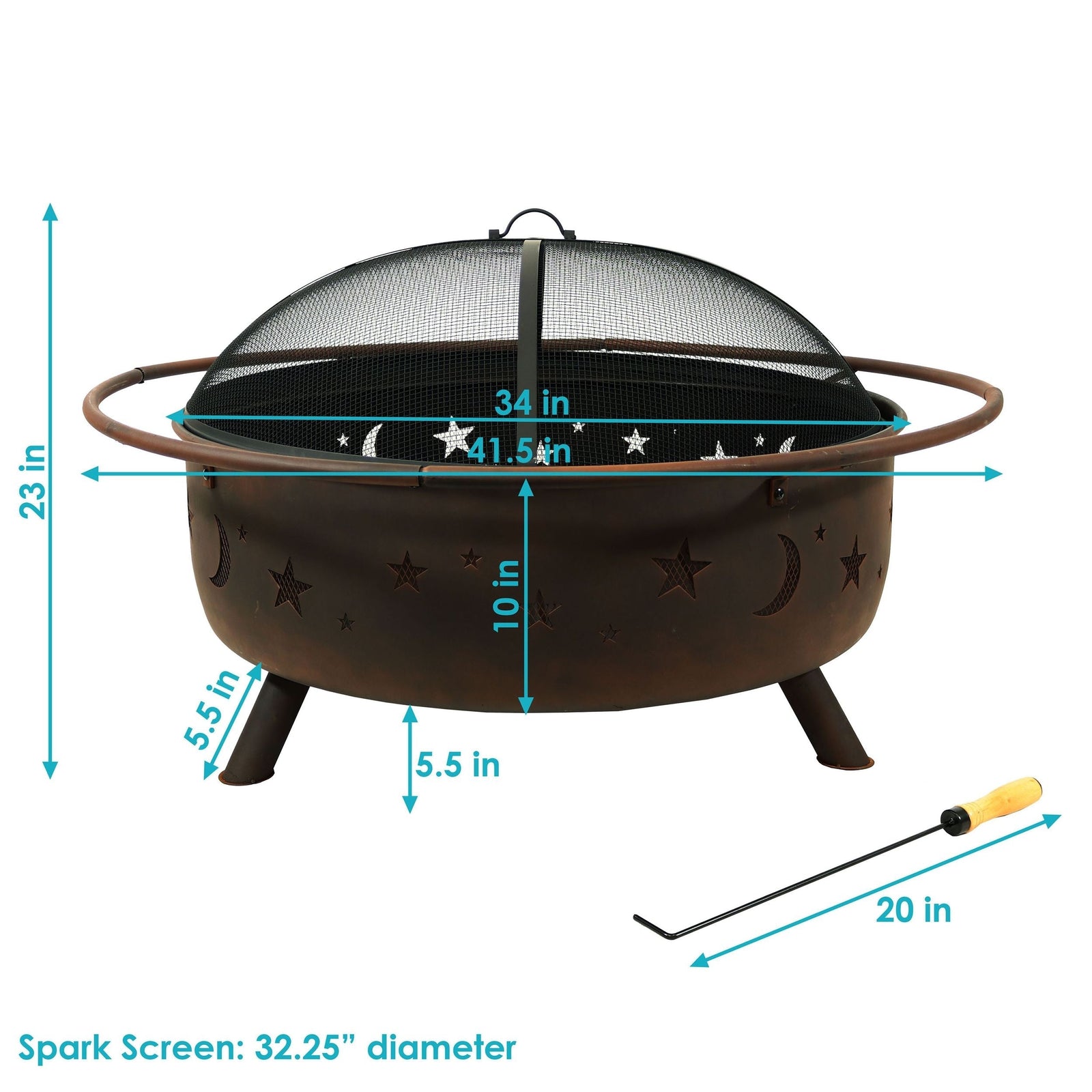 Décor Steel Cosmic Fire Pit, Extra-Large, 42-in Z3B2 - product image 5