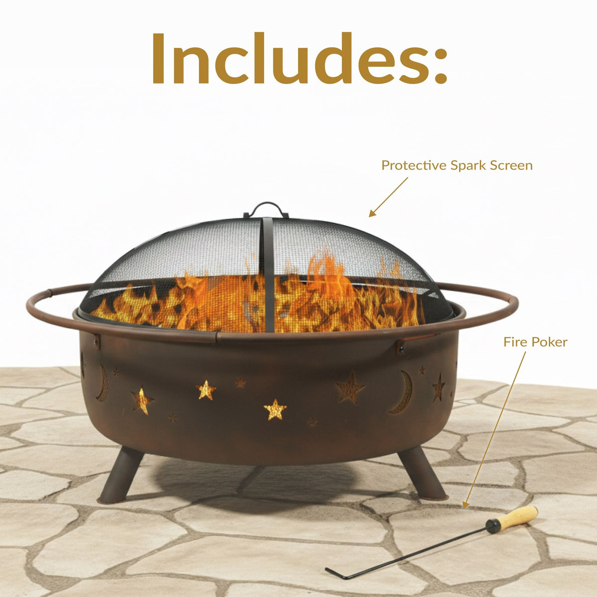 Décor Steel Cosmic Fire Pit, Extra-Large, 42-in J1D1 - product image 8