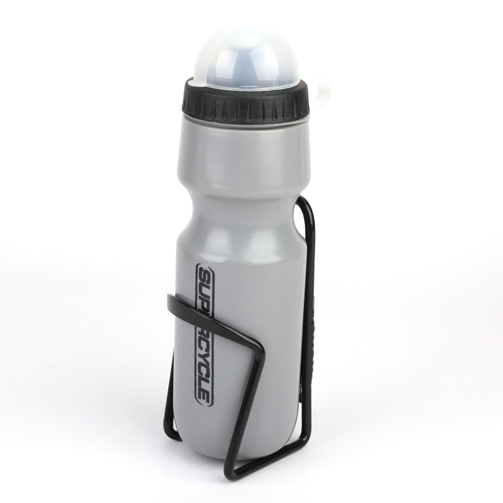 Wide Mouth Self-Sealing Bike Water Bottle withCage/Holder, BPA Free, Silver, 21-oz P5W4 - product image 2