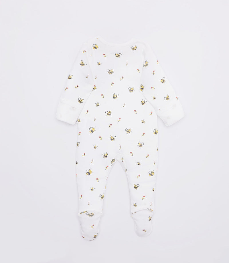 The Elk Baby Bee Print Premium Organic Cotton Zippy, Various Sizes T1Q3