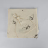 The Elk Baby Polar Bear Print Premium Organic Cotton Blanket and Beanie Set H6E1 - product image 1