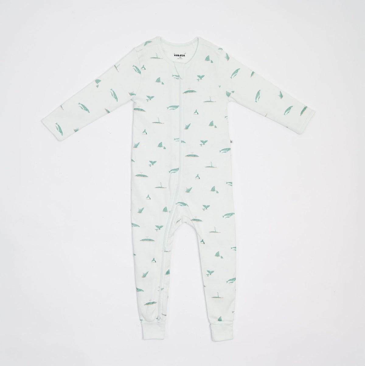 The Elk Baby Whale Print Premium Organic Cotton Play and Grow Rib Foot Zippy, Various Sizes F7S8 - product image 1