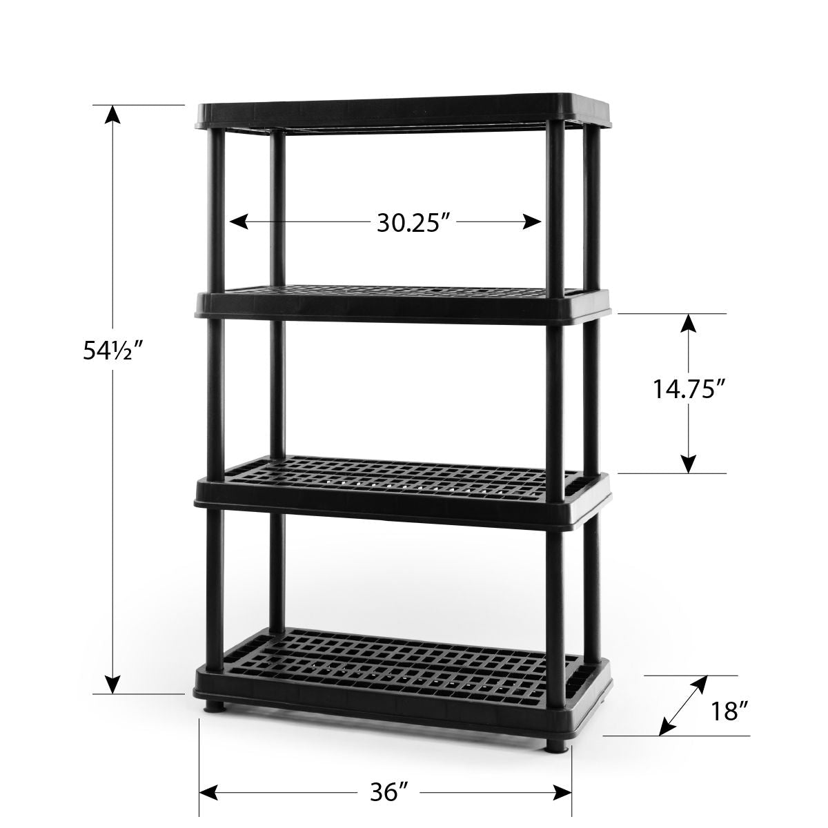 4-Shelf Resin/Plastic Storage Rack/Shelving Unit, 36 x 18 x 54-in I1Q8 - product image 7