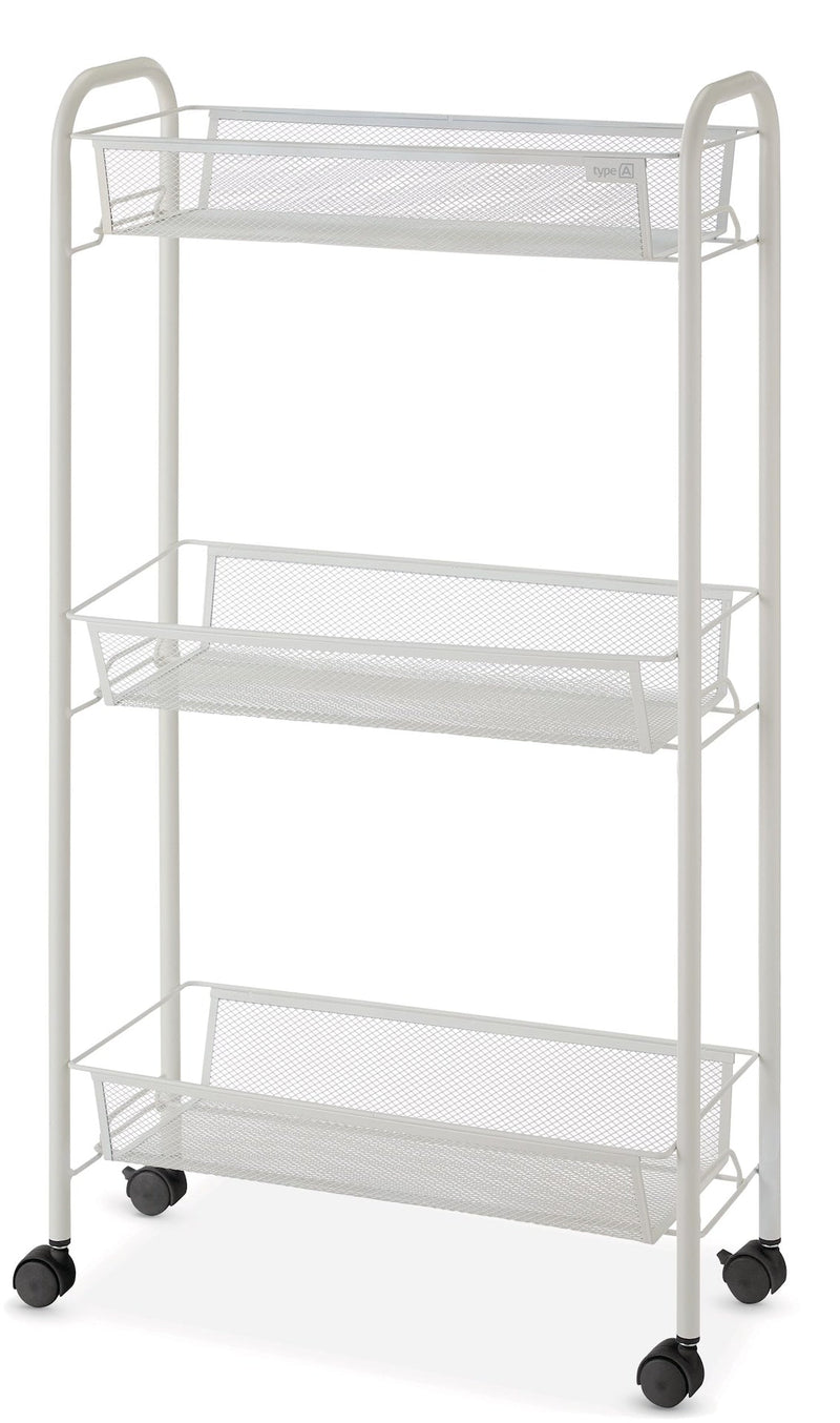 type A 3-Tier Mesh Wire Slim Storage Cart S8T4