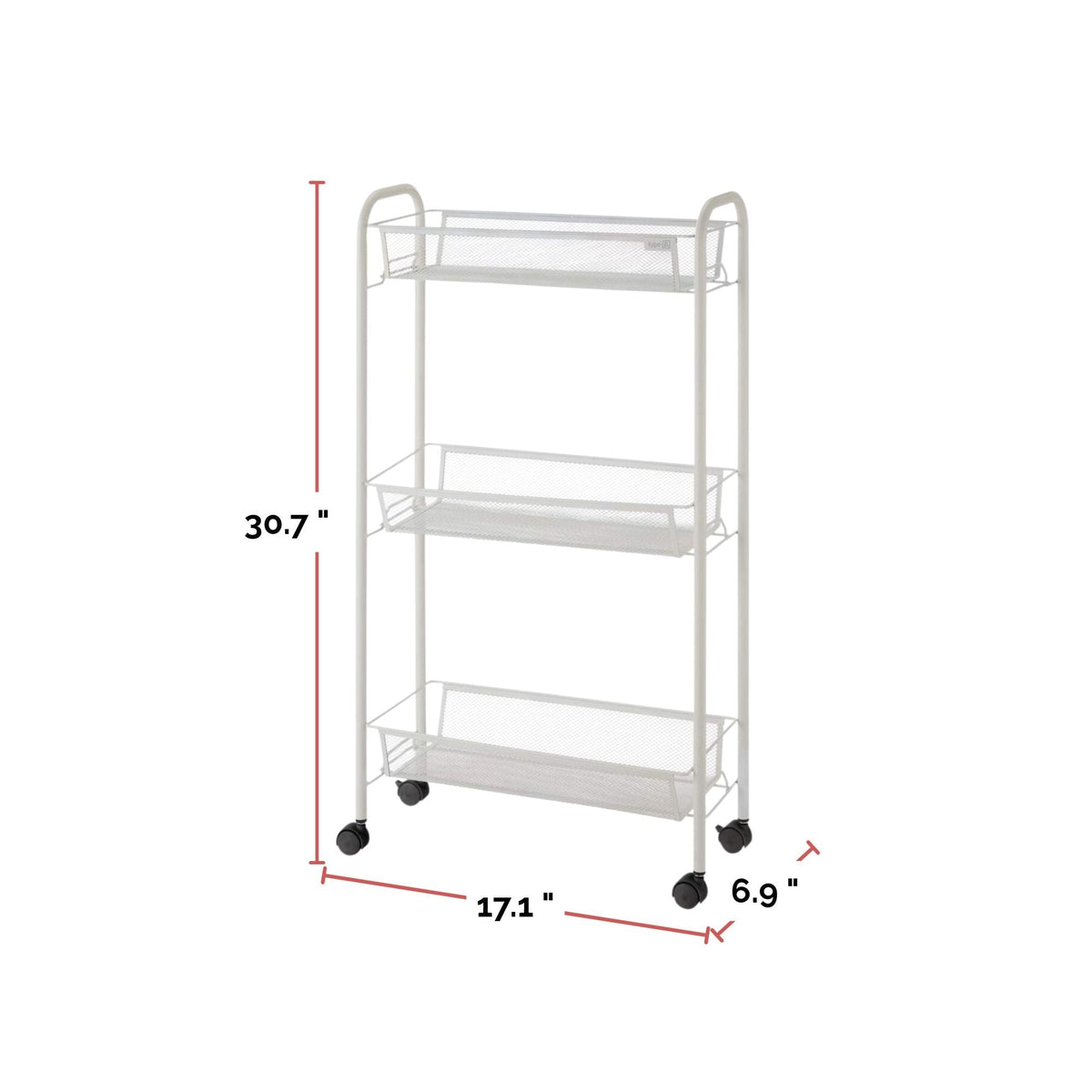 type A 3-Tier Mesh Wire Slim Storage Cart S8T4 - product image 4