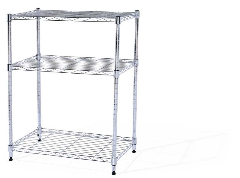 Type A 3-Tier Storage Rack, No Tool Assembly, Chrome Y9X8