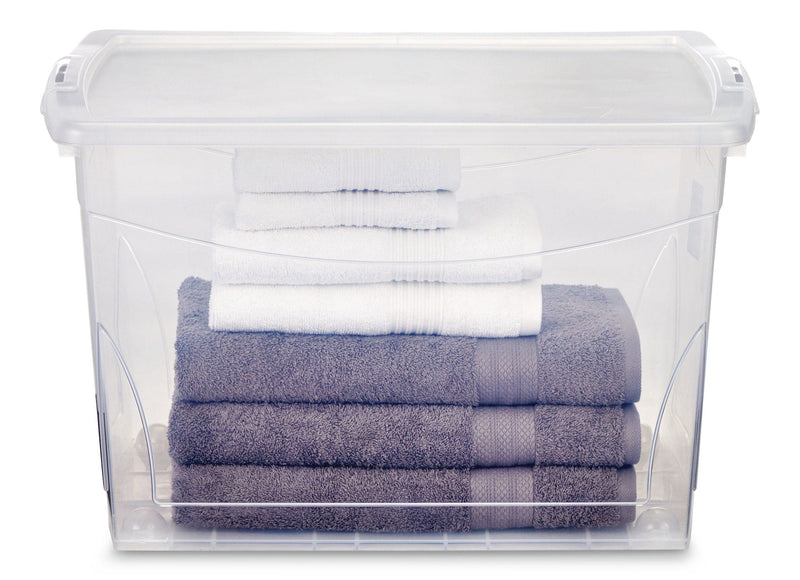 type A Clarity Transparent Storage Box with Lid, 60-L T3H4