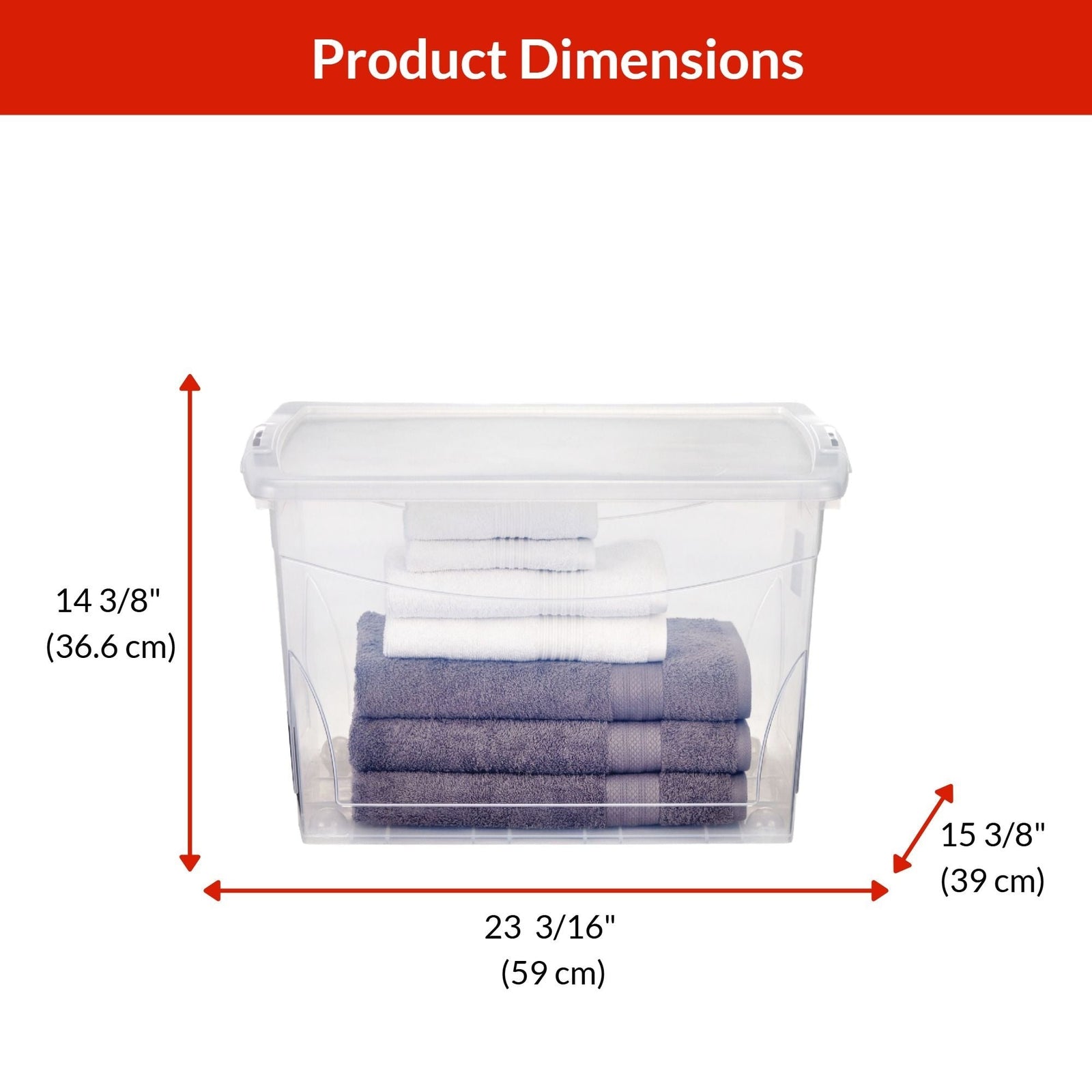 type A Clarity Transparent Storage Box with Lid, 60-L T3H4 - product image 4