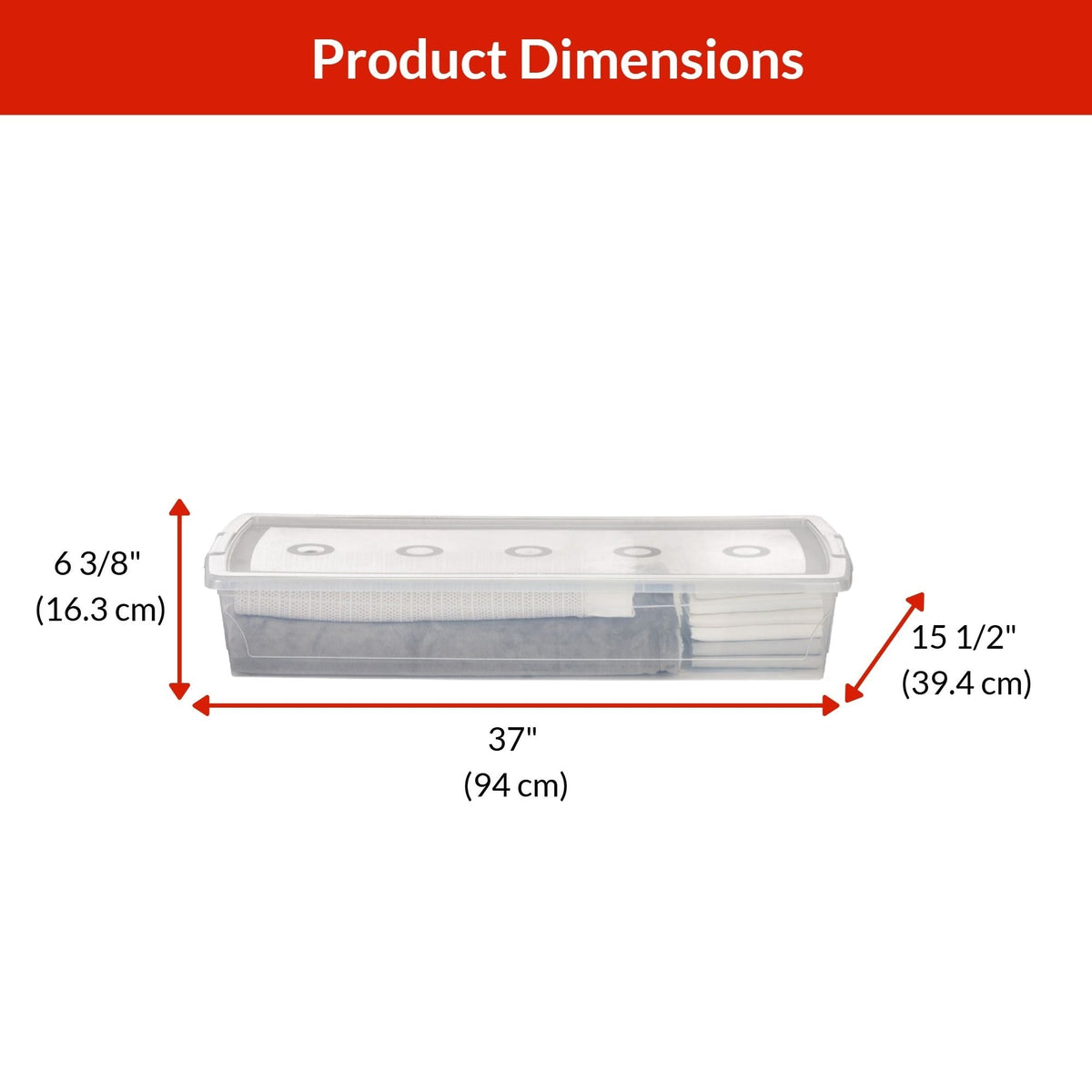 type A Clarity Transparent Under the Bed Storage Box with Lid, 50-L L2I8 - product image 3