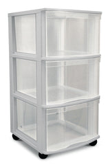 type A Clear Grey Frame 3-Drawer Storage Tower/Cart with Wheels, 26-in P6Y6 - product image 1