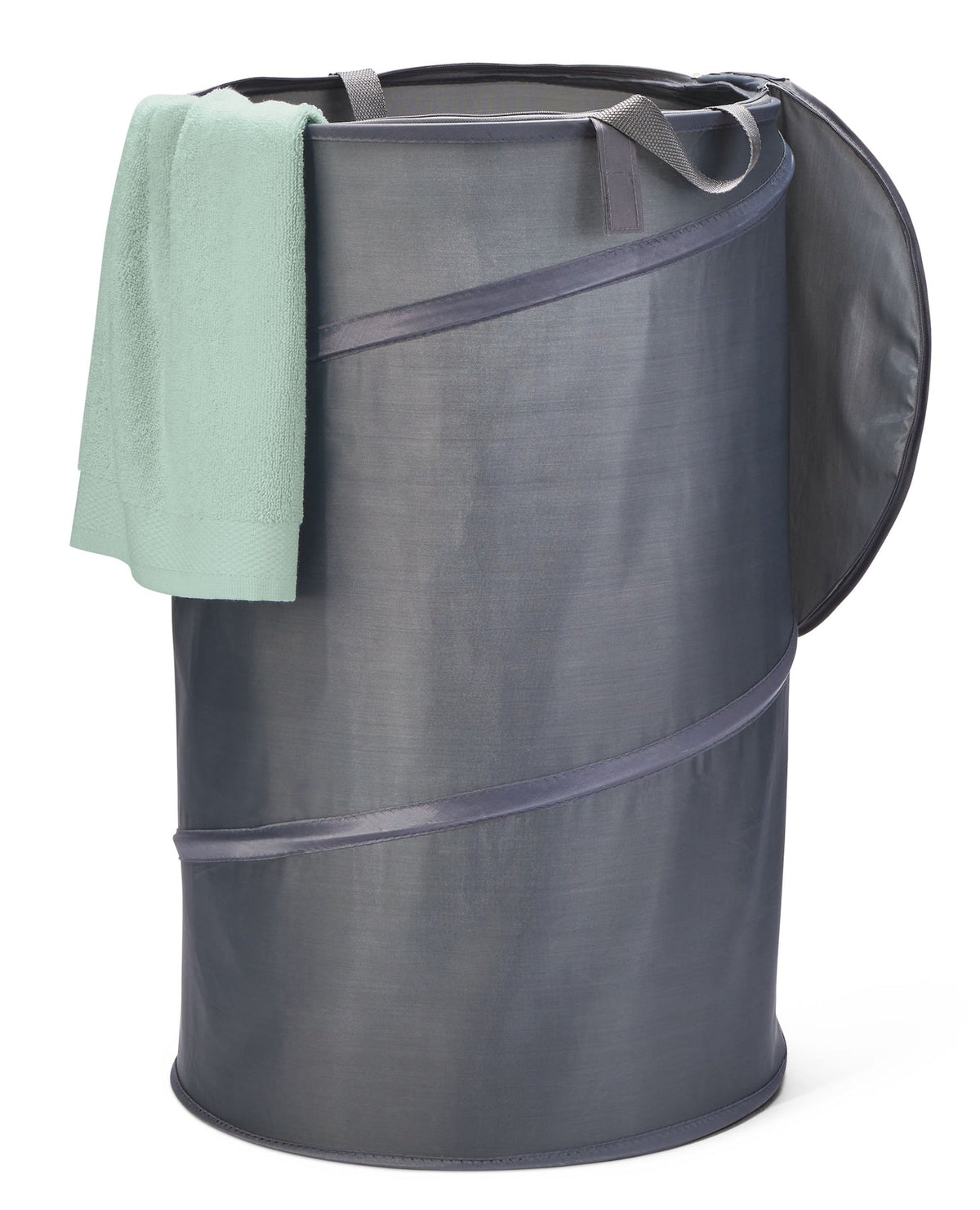 type A Comfort Collapsible Laundry Hamper with Zip Closure, Grey B2C3 - product image 1