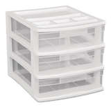 type A Desk Clear White Frame 3-Drawer Storage Tower, 10-in K9U1 - product image 1