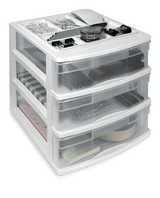 type A Desk Clear White Frame 3-Drawer Storage Tower, 10-in K9U1 - product image 2