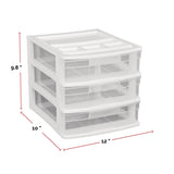 type A Desk Clear White Frame 3-Drawer Storage Tower, 10-in K9U1 - product image 4