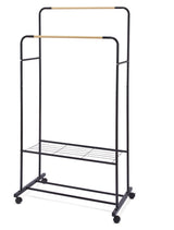 Type A Double Hanging Rail Garment Rack with Rolling Castors I2O2 - product image 1