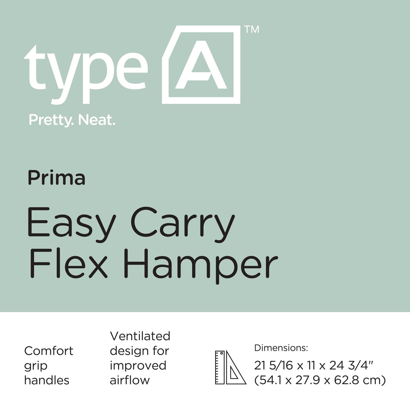 type A Easy Carry Flexible Laundry Hamper, 21.3 x 11 x 24.7-in, Grey K4T3 - product image 2