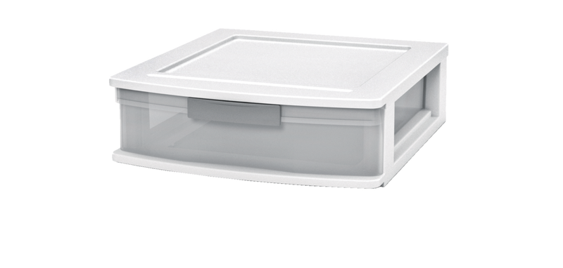 type A Element Clear White Frame Single Storage Drawer, 5-in J9A6