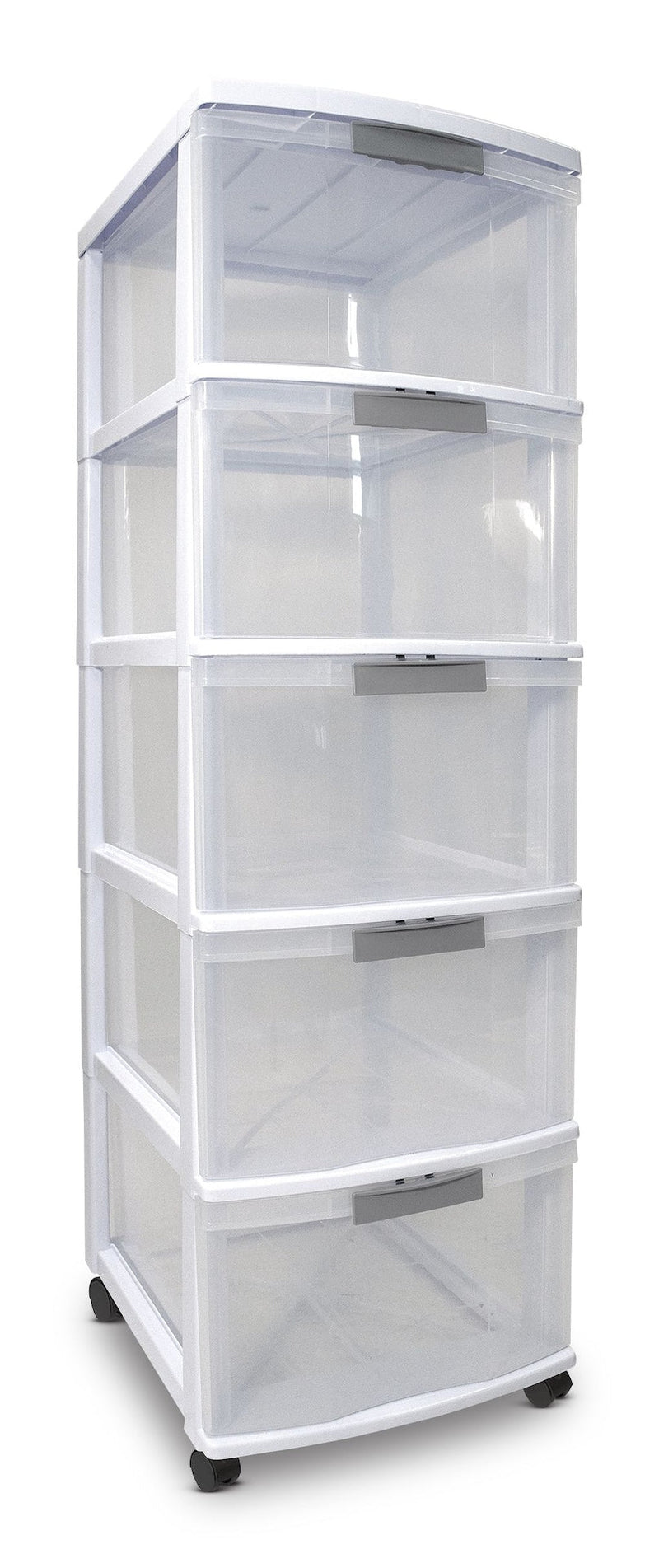 type A Element Lockable White Frame 5-Drawer Storage Tower/Cart with Wheels, 26-in W3S1