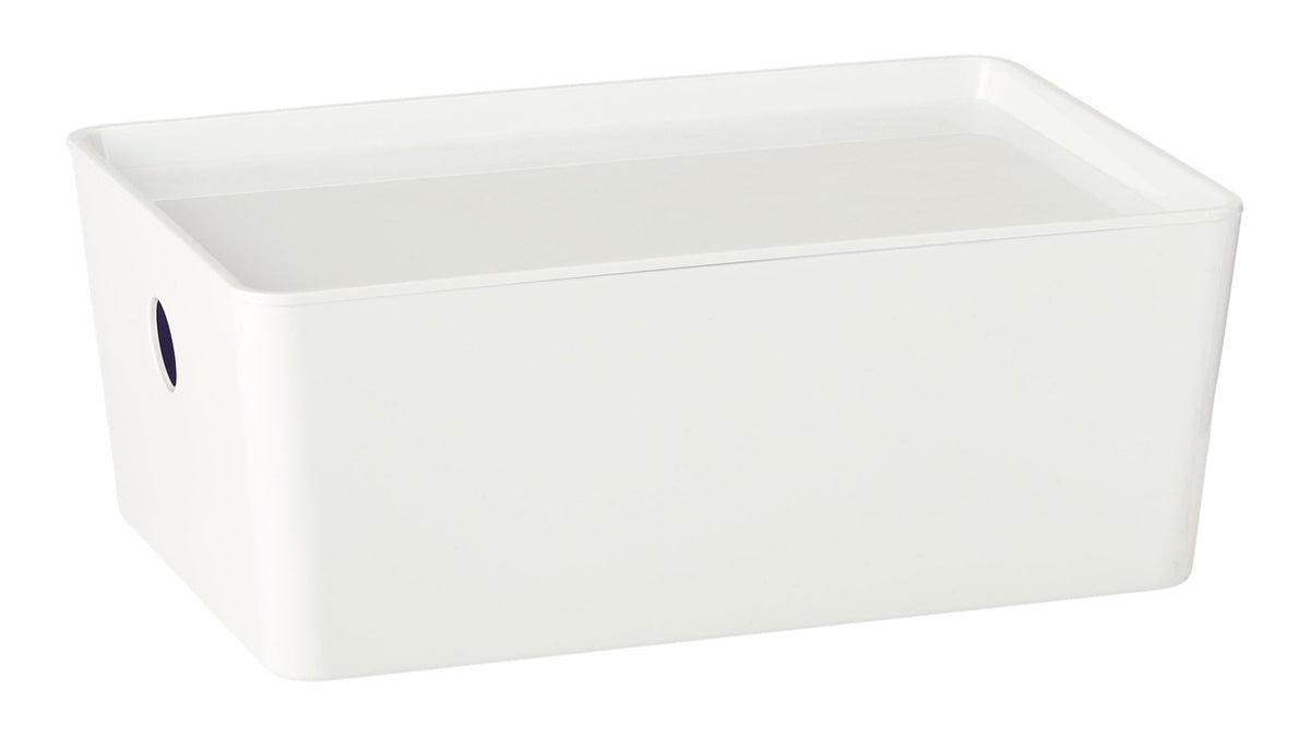 type A Flexible Storage Bin with Lid, White, 3.8-L K2A9 - product image 1