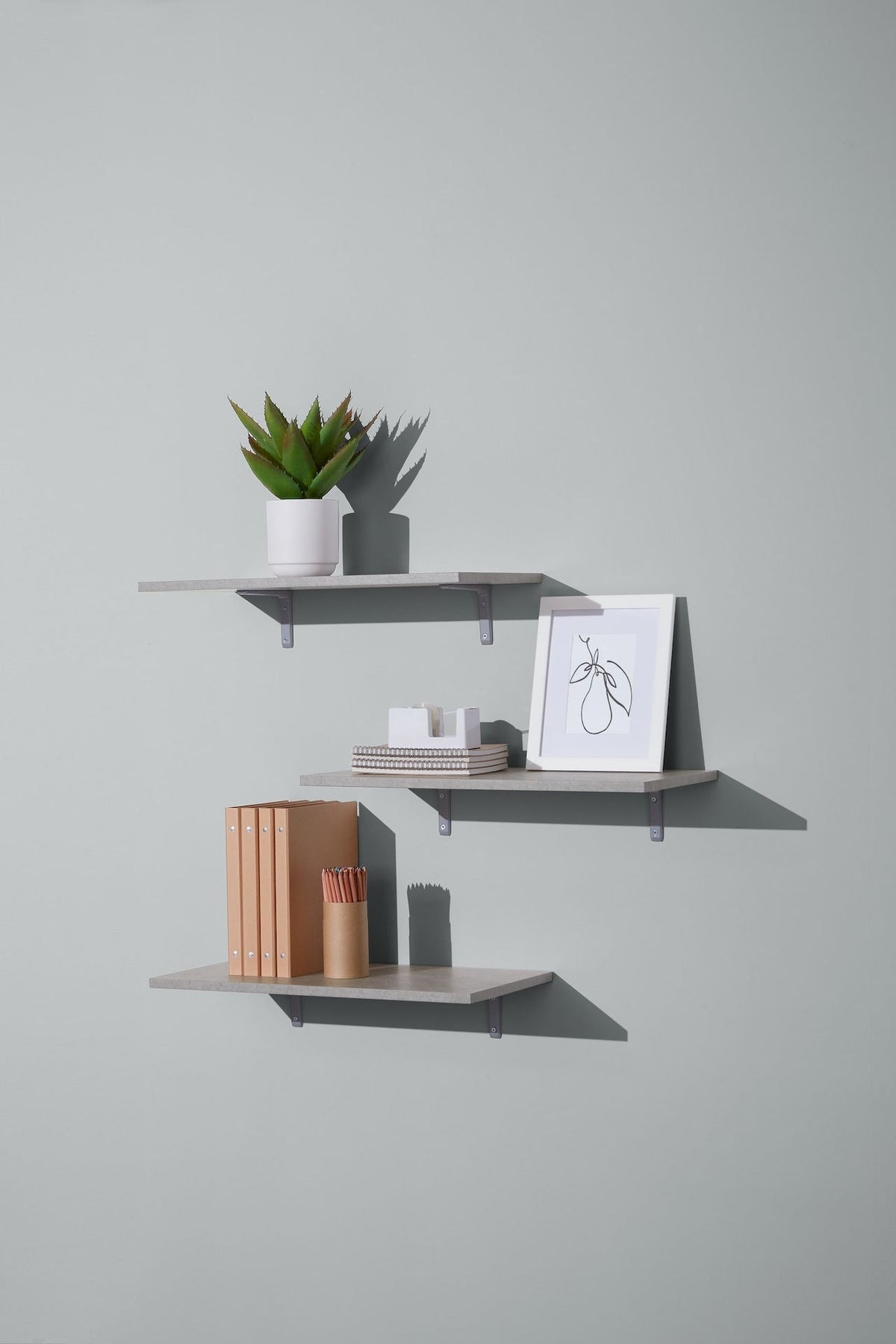 type A Floating Wall Shelf Board, Grey Concrete, 12 x 24-in M3B5 - product image 2