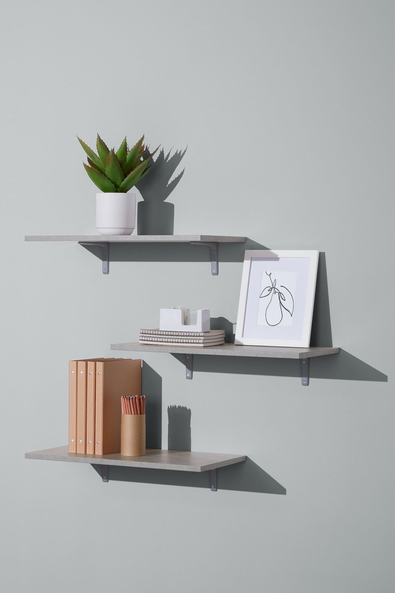 type A Floating Wall Shelf Board, Grey Concrete, 12 x 24-in M3B5 - product image 4