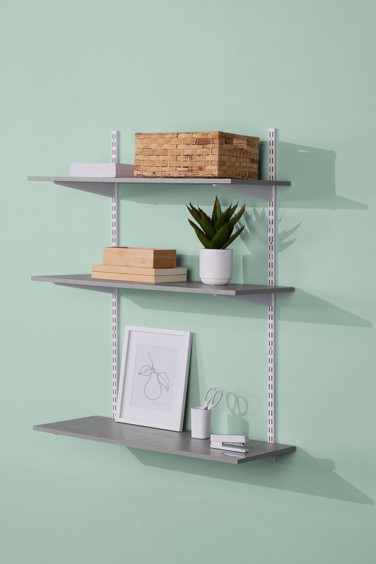 type A Floating Wall Shelf Board, Grey Concrete, 16 x 35-in N5X8 - product image 2