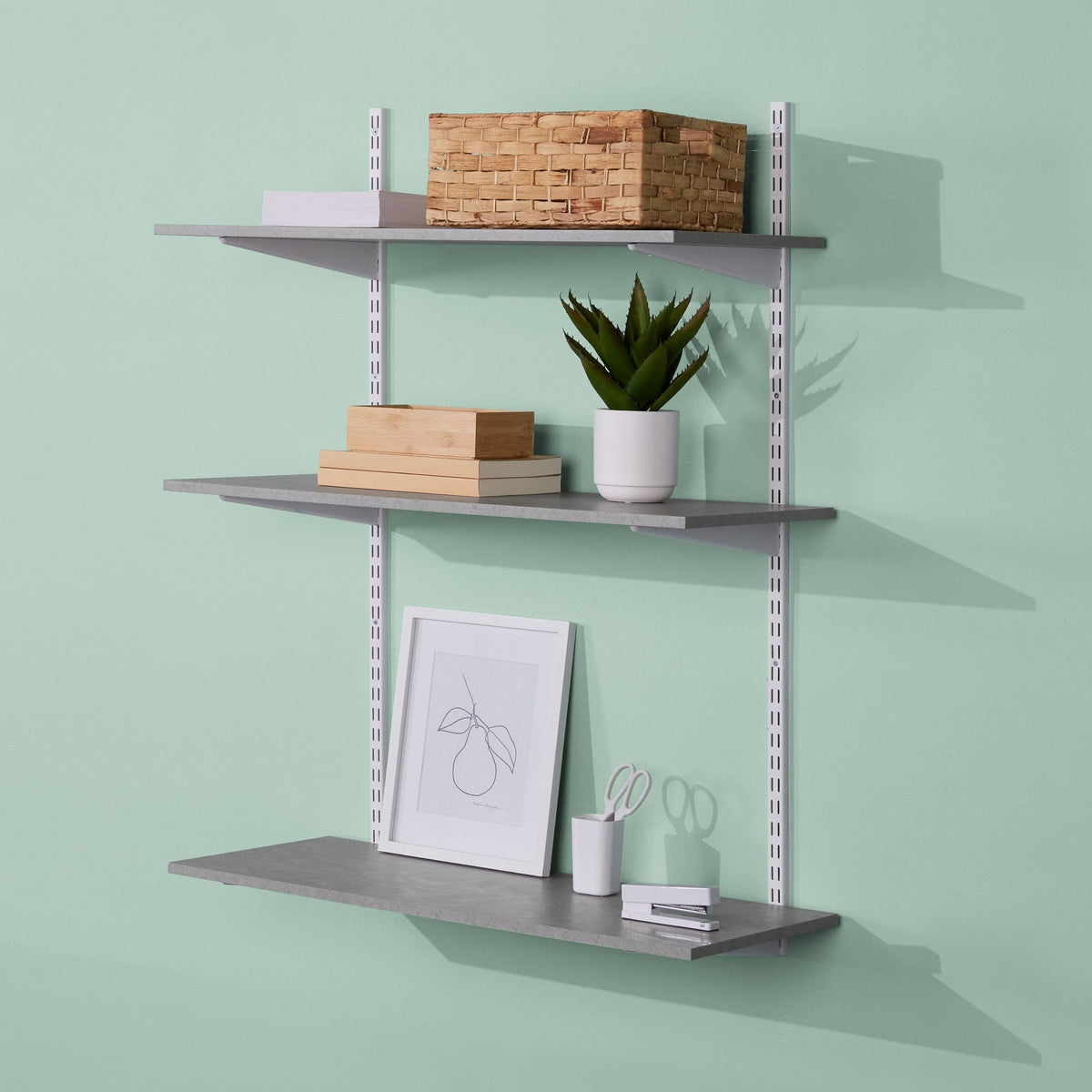 type A Floating Wall Shelf Board, Grey Concrete, 16 x 35-in N5X8 - product image 3