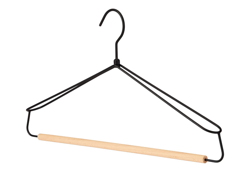 type A Metal Wire Hanger with Wooden Bar, 3-pk L4D2