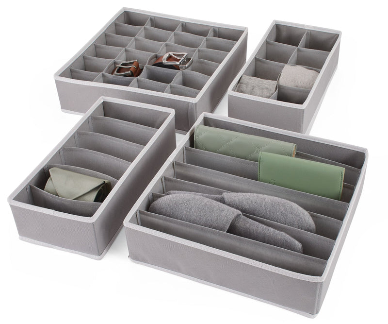 type A Multi-Purpose Garment Drawer Dividers, Collapsible, 4-pk N8E6