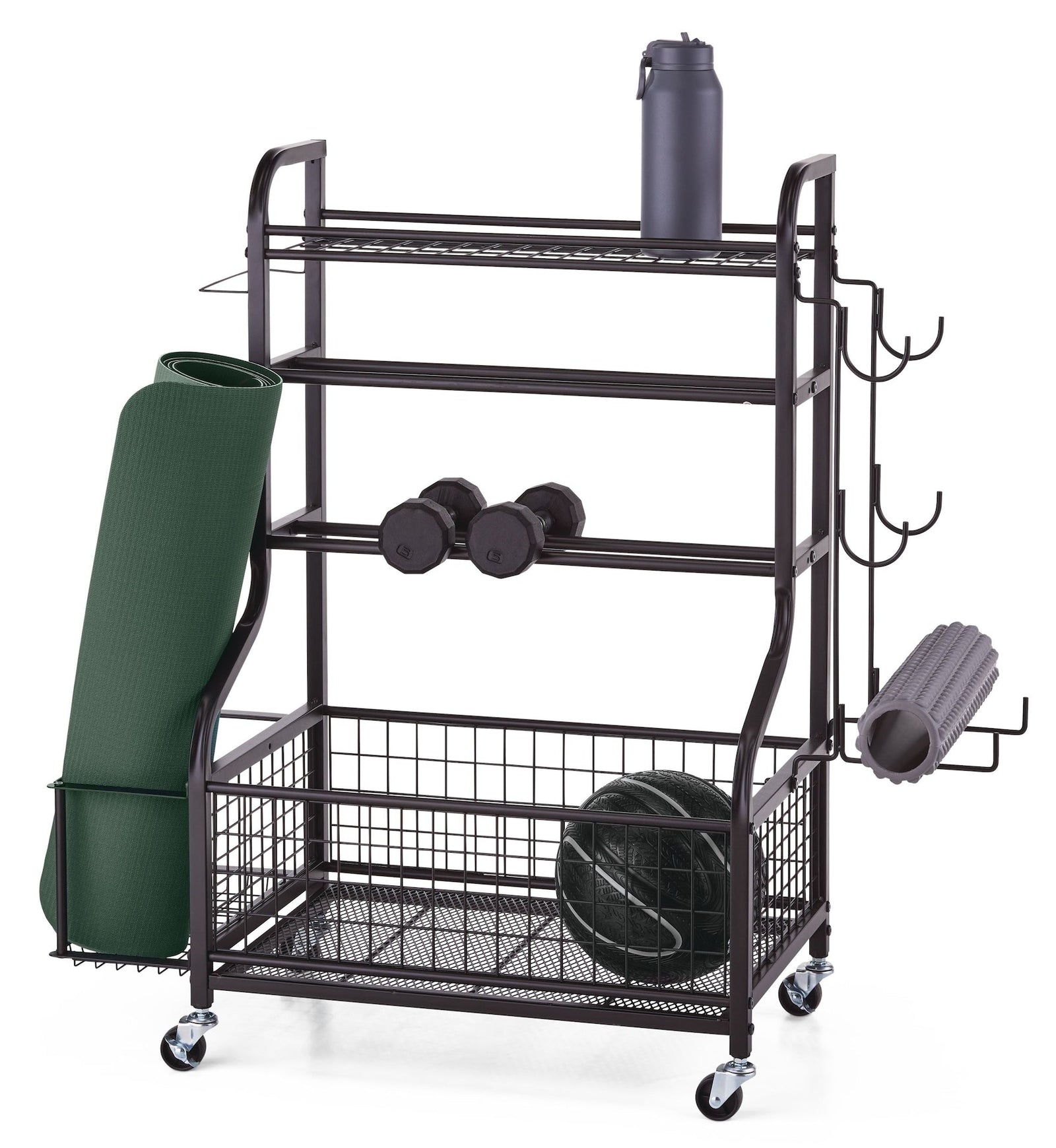 type A Multifunction Storage Rack with Wheels, Black Y9E1 - product image 1