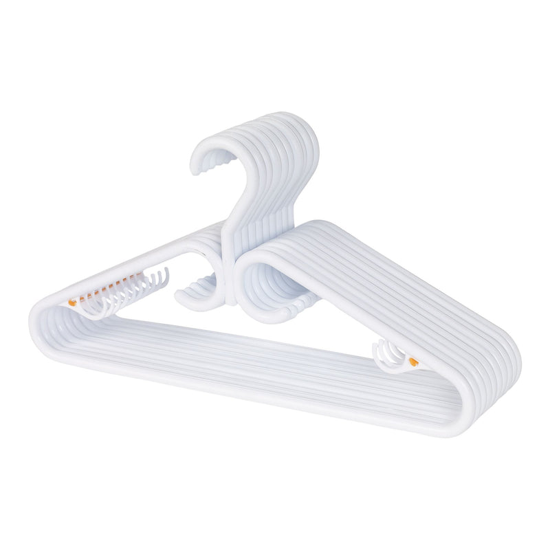 type A Plastic Hangers, Heavy-Duty, White 12-pk E0W3