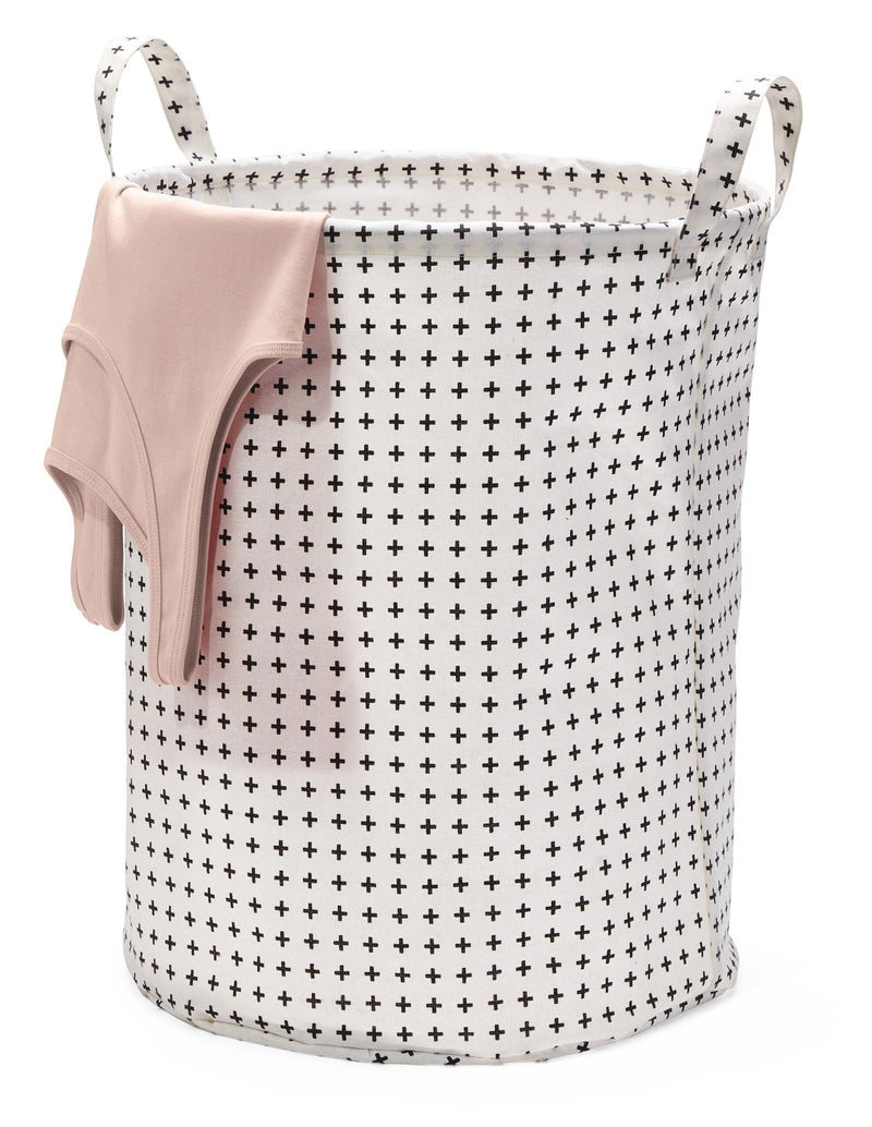 type A Prima Round Collapsible Laundry Hamper, 80-L, Geometric I0R9