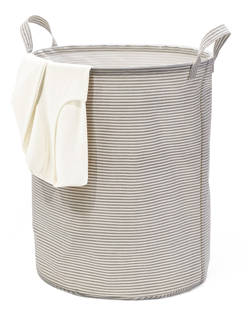 type A Prima Round Collapsible Laundry Hamper, 80-L, Striped T5G2