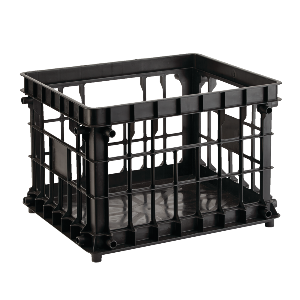type A Prima Stackable Milk Crate Storage Basket, 30.7-L, Black X0A2 - product image 1