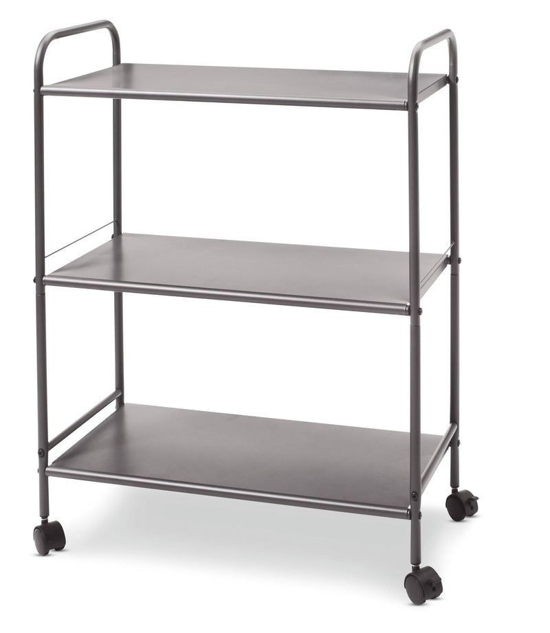 type A Radiant 3-Tier Utility Cart with Wheels, Grey Q4Y8