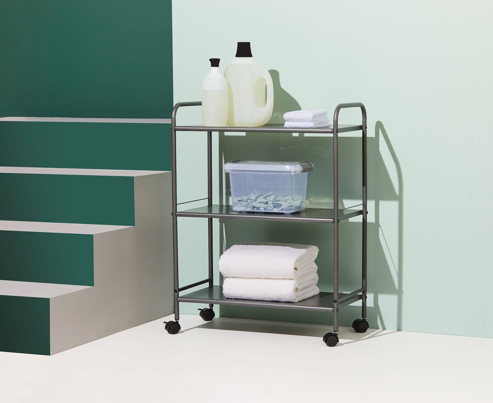 type A Radiant 3-Tier Utility Cart with Wheels, Grey Q4Y8 - product image 5