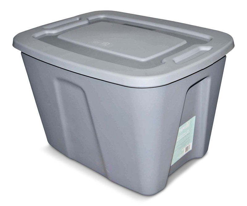 type A Restore Stackable Storage Box with Lid, 68-L, Grey H8L0