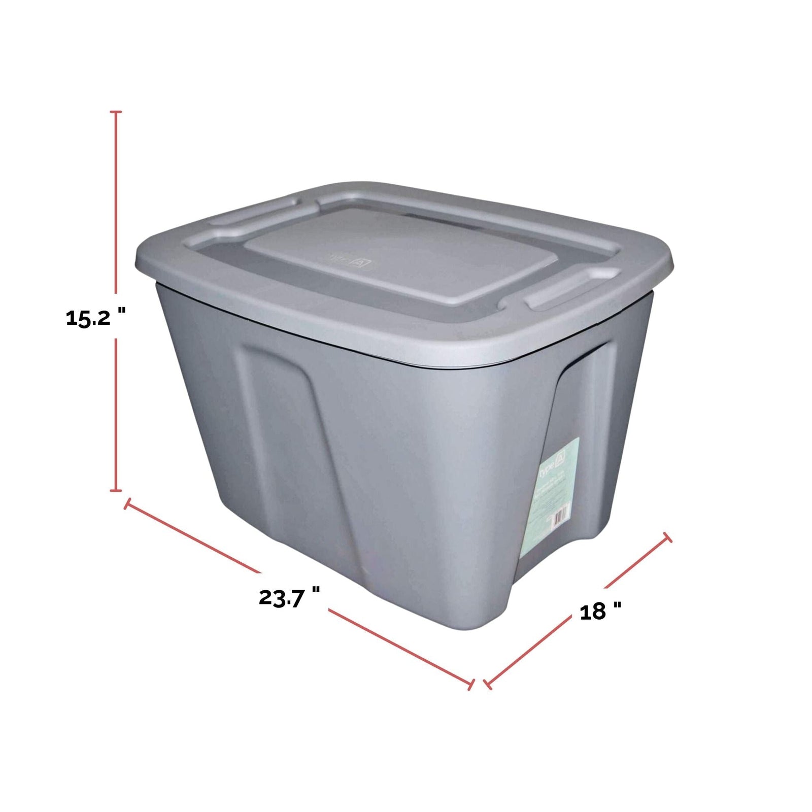 type A Restore Stackable Storage Box with Lid, 68-L, Grey H8L0 - product image 2