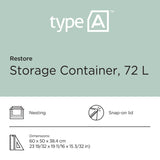type A Stackable Storage Box with Lid, 72-L, Blue B3W5 - product image 4